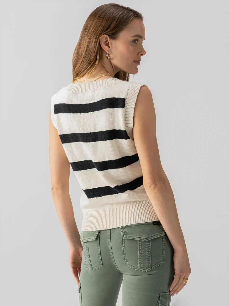 Sweater Shell Tank Eco Natural Black Stripe