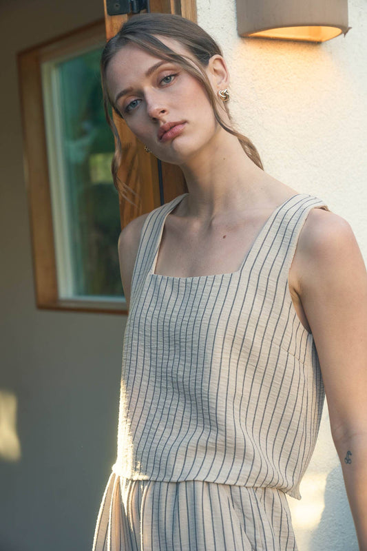 Pinstripe Sleeveless Tank