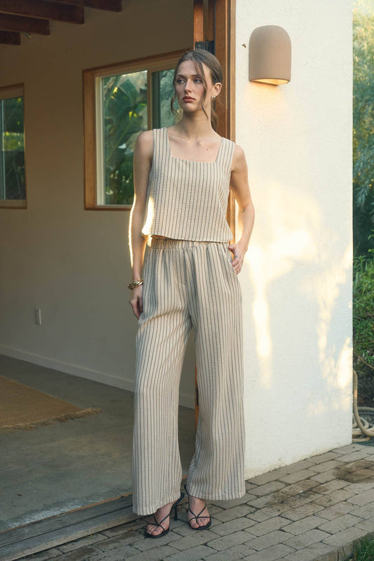 Pinstripe Wide Leg Pant