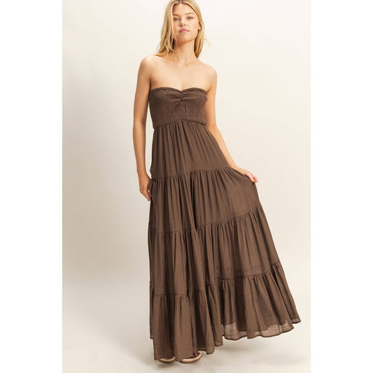 Salma Strapless Tiered Maxi
