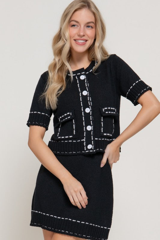 Saldana Stitched Cardigan