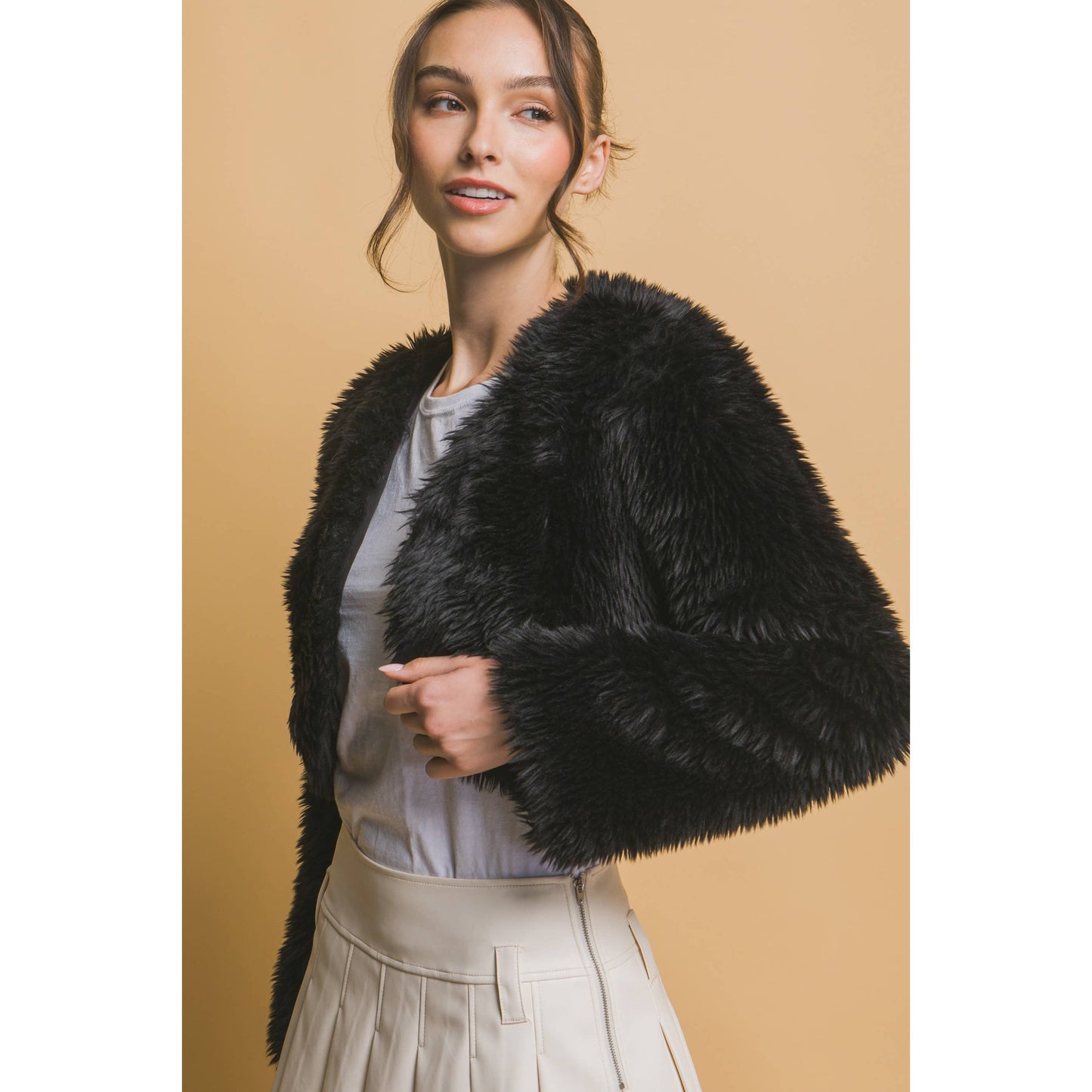 Crop Faux Fur Jacket