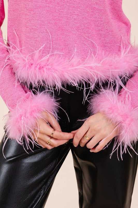 Foxy Feather Trim Top