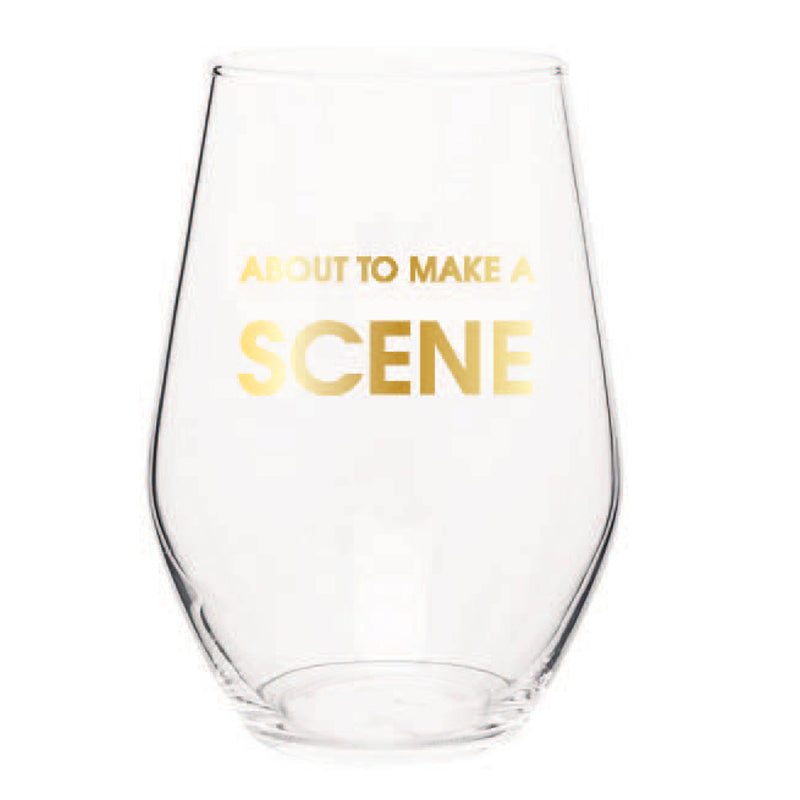 About to Make A Scene Wine Glass