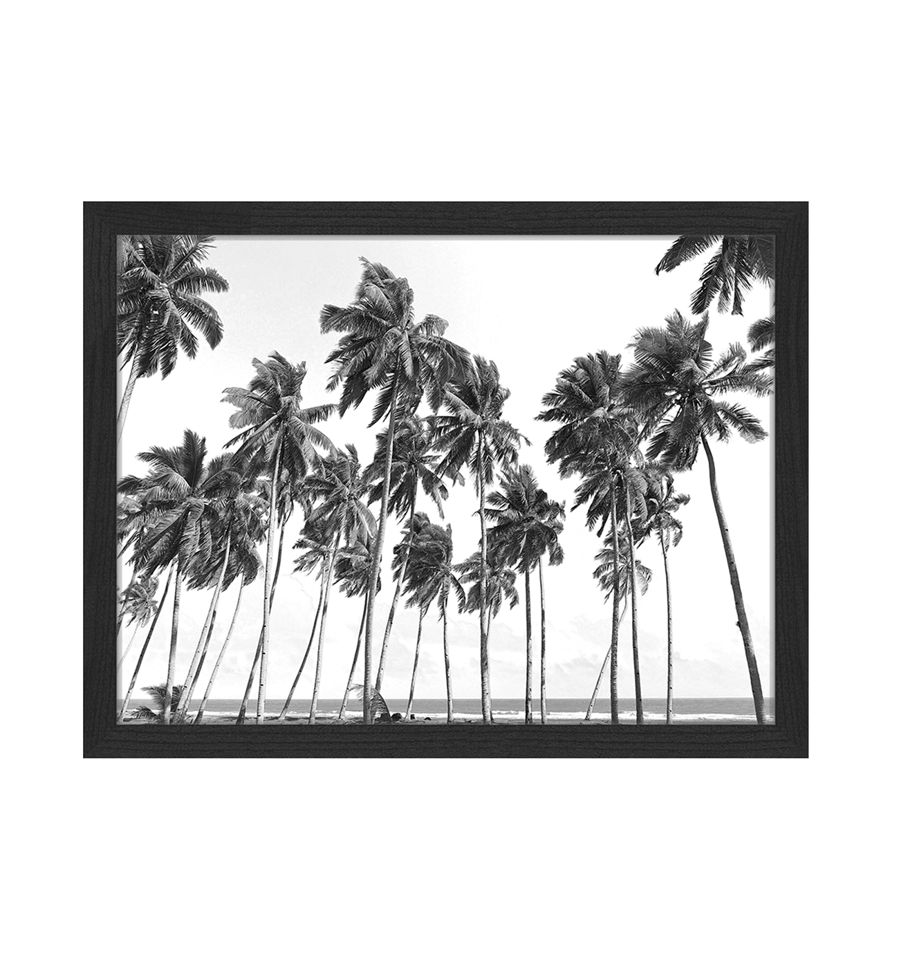 Coconut Trees image. Wall art print with frame.