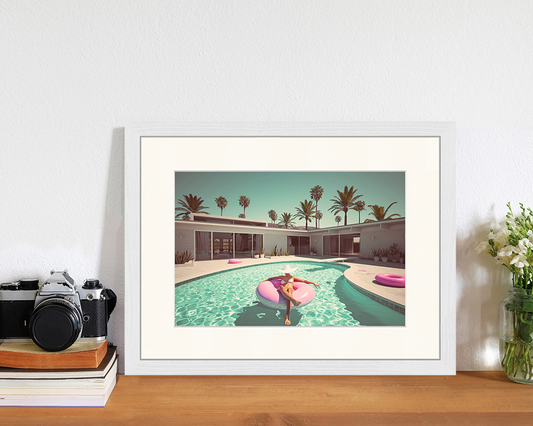 Relax in Pink image. Wall art print with frame.